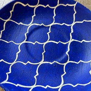 Handpainted mosaic pattern ceramic plate