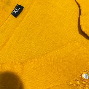 XL | Cotton kurti | Mustard Yellow