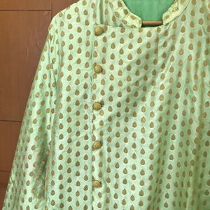 Pastel Green Kurta For Men With Pyjama