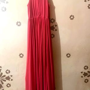 Red Chiffon Partywear Western Gown