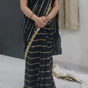 Black party wear saree