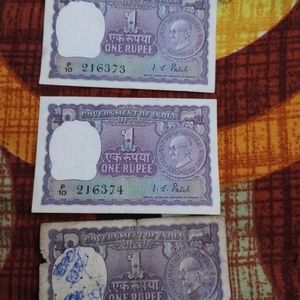 Very Old Rare One Rupee 3notes {1869-1948 }