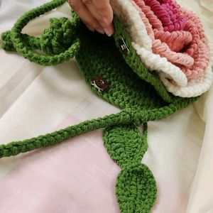 Crochet Rose Sling Bag