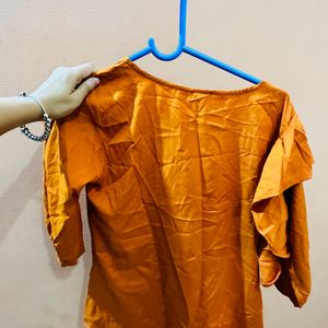 Orange Full Sleeves Top