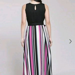 Multicolored Striped Maxi Dress 💕💕💕💟💟💟🤍🖤🖤