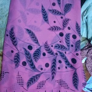 Pink Saree With Unstitched Blouse Piece