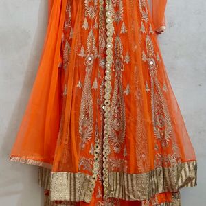 Heavy Embroidery Orange Deewani Mastani Suit