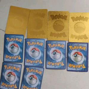 4 Golden And 6 Rare Pokemon Cards