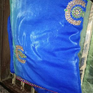 Blue & Green Attractive Saree