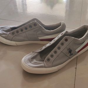 Original USPA light Grey Shoes With Colour Stain