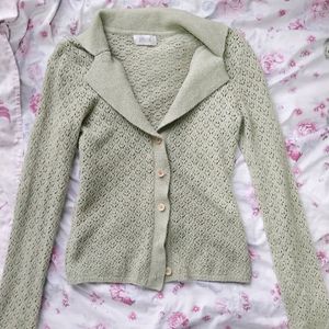 Green Knit Sweater / Cardigan