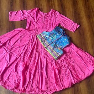 Anarkali kurta jacket dupatta for girl 8-9yrs old