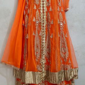 Heavy Embroidery Orange Deewani Mastani Suit