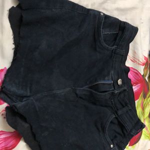 Black Denim Shorts