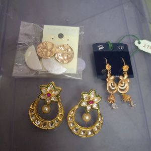 3 Beautiful Earrings Pair