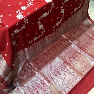 Silk Saree_red Colour_wedding Wear