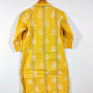 Gold Printed Casual Kurta (Women's)