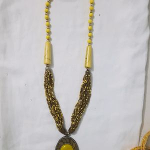 Beaded Marble Embeded Necklace