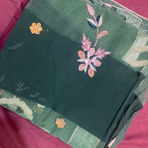 Chatni Green Georgette Saree