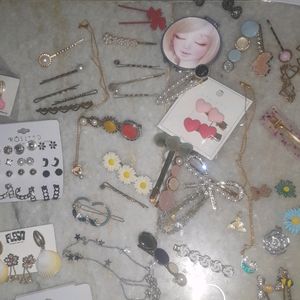 Korean Charms, Necklaces,Hair Accessories Lot