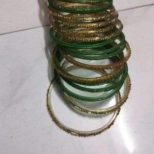 Golden & Green Bangle