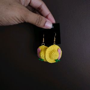 Crochet Handmade Hat Earrings