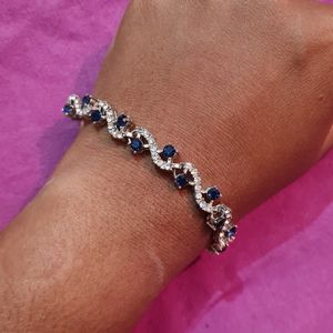 Silver and Blue Bracelet