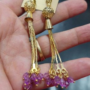 Golden Light Purple Earrings