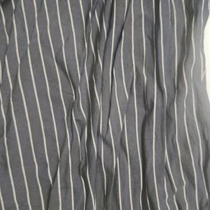 Grey Striped Palazzo Pants