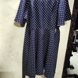 Imported Polka Dot Flared Dress