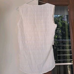 Zara White Wrap Top