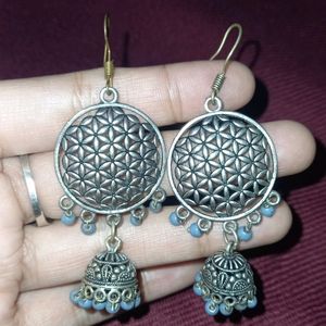 Oxidized With Light Blue Beads