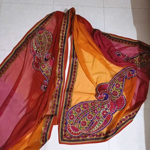 💥🆕️ Designer Patchwork Multicolour Shimmer Saree