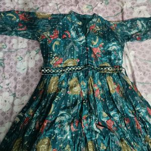 Blue Gorgeous Gown kurti with Belt