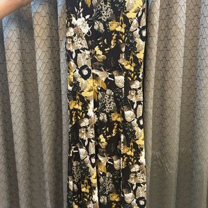 Black Flower Print Dress