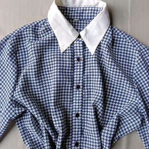 New Premium Cute Blue & White Korean Shirt