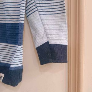 Beautiful Mixed Blue Colour Strip Sweater For Men