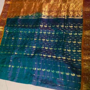 Multi  colour pure Gadwal saree