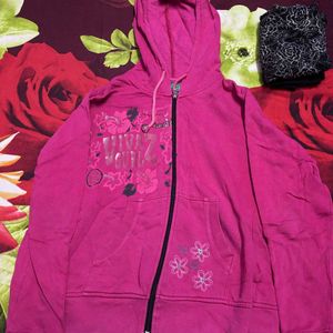 Pink Hoodie With Warm Flees Layer Inside