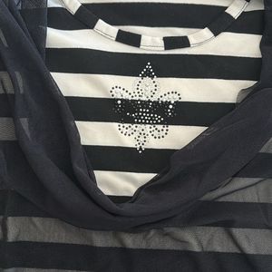 Black And White Stripe Top