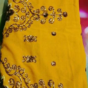 Sequence And Diamond Work Fancy Saree