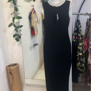 Shein Brand New Beautiful Black Gown With A Slit