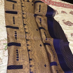 Blueish Purple Orgenza Saree