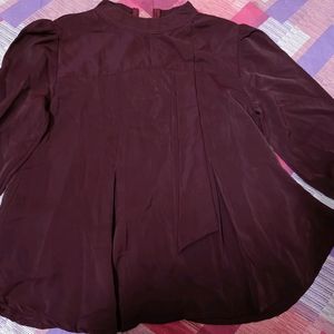 Maroon Crepe Top