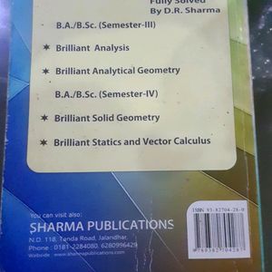 Analytical Geometry B.sc BOOK