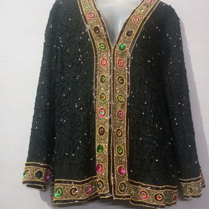 So Beautiful Black Full Cutdana Work