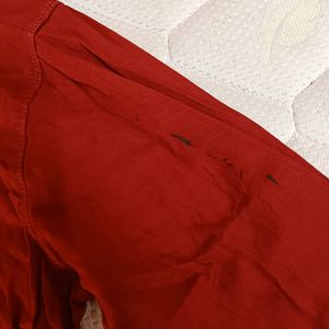 Red Cotton Branded Shirt