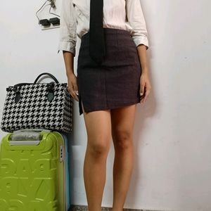 Formal Mini Grey Aesthetic Korean Skirt ⭐