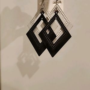 Black And White Earrings