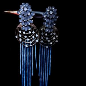 Long Korean Earings (Blue)